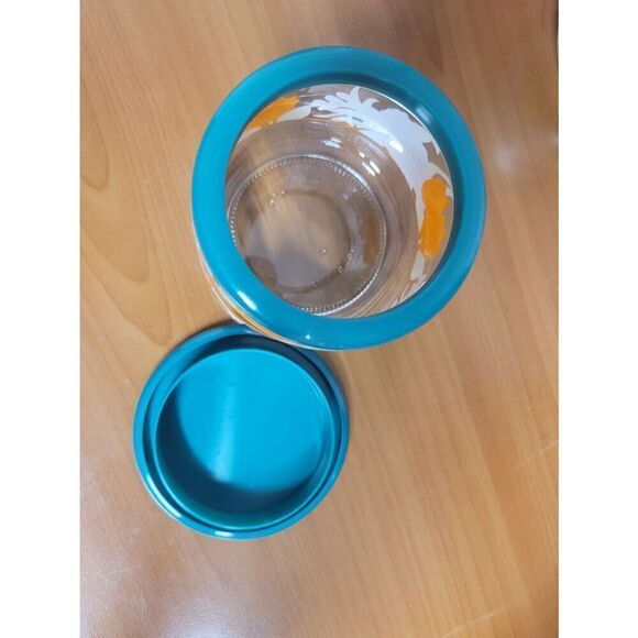 Set of 3 Vintage Glass Floral Canisters - Picture 7 of 10